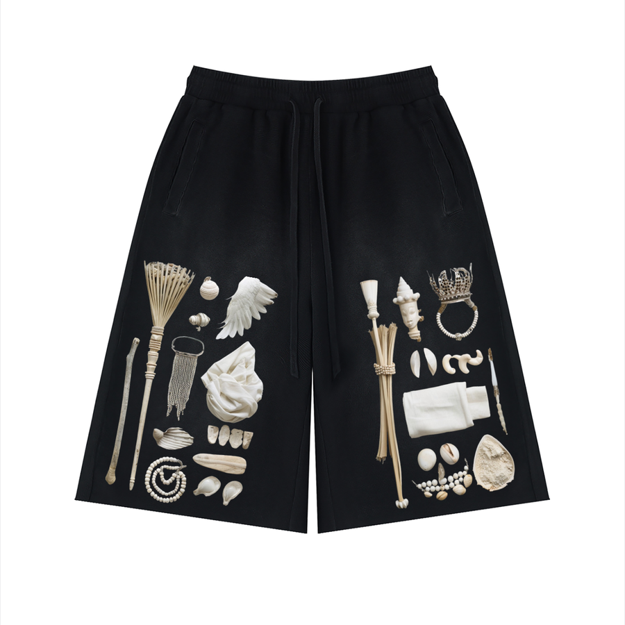 Obatala, Orisha of Peace Sunfade Shorts by HLRZ